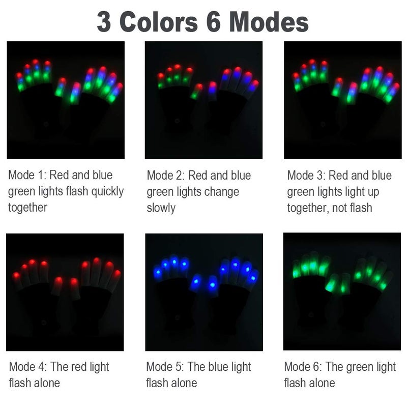 Luwint LED Colorful Flashing Finger Lighting Gloves, Glow Rave Cool Toys for Adult Teens - Image 3